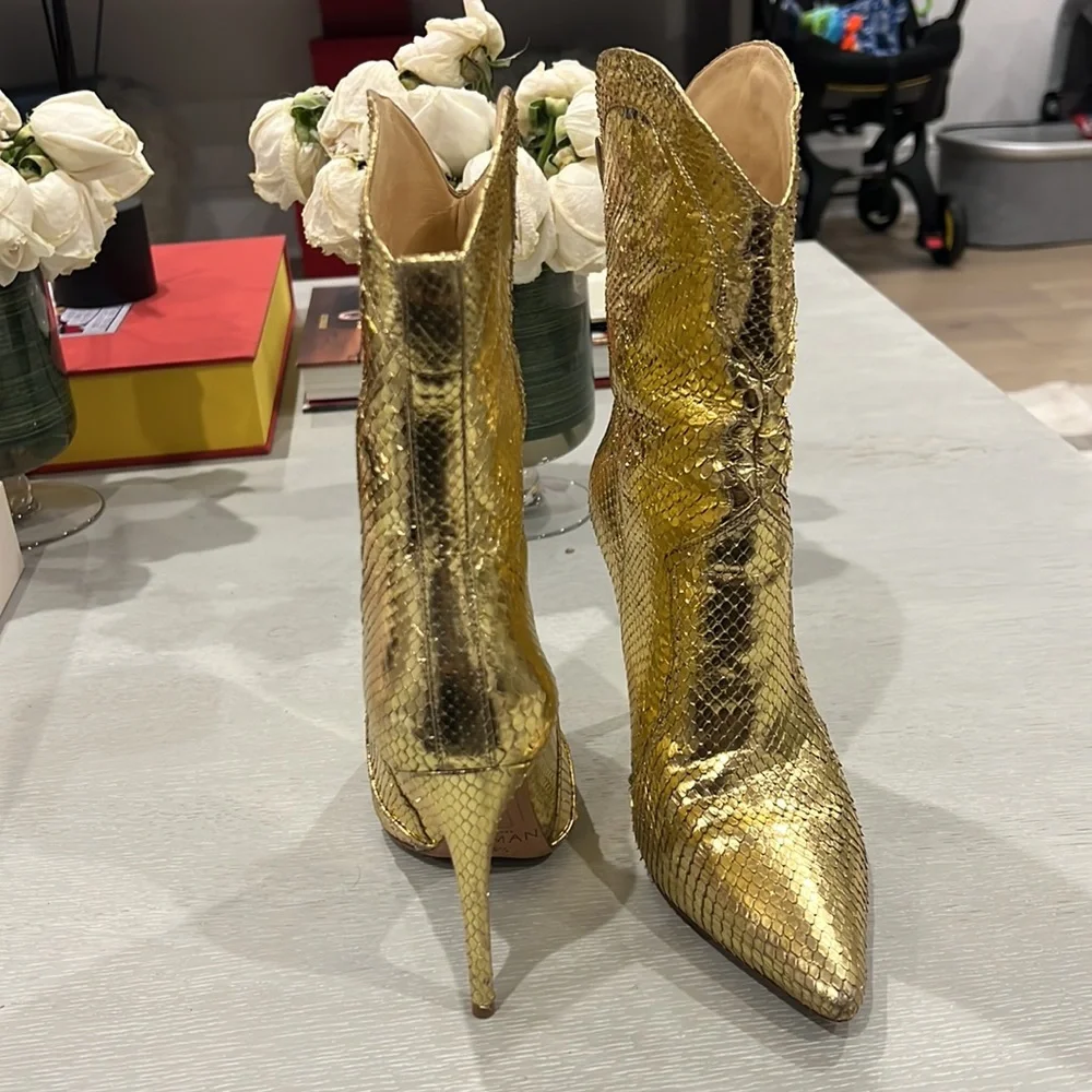 Gold Alexandre Birman heel booties - Picture 2 of 6